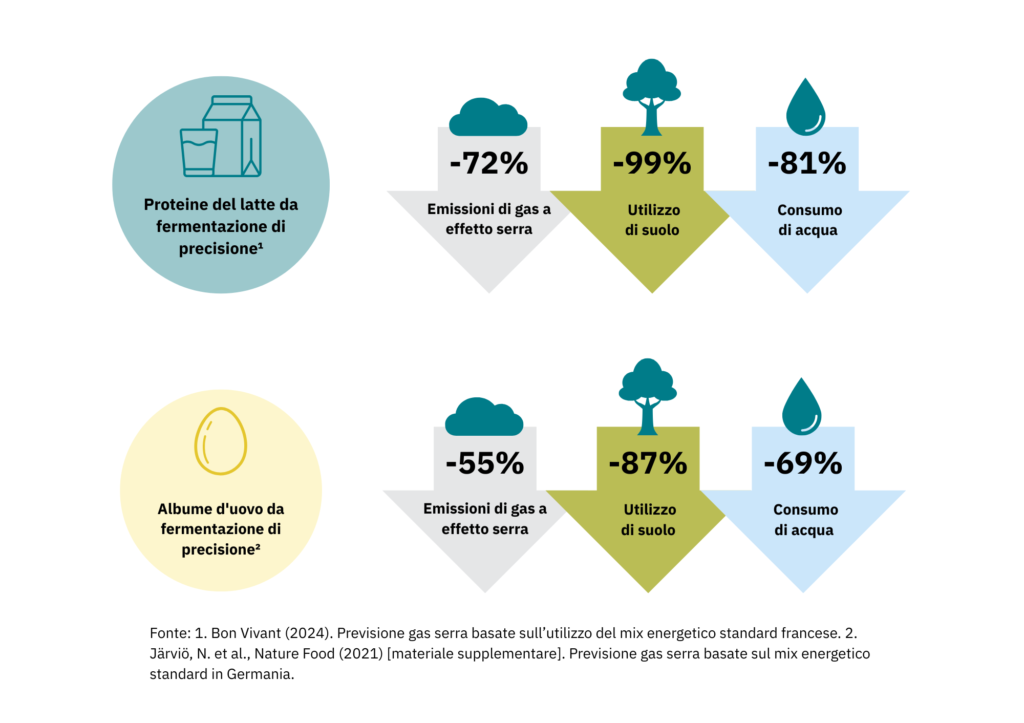 L’impatto ambientale delle proteine prodotte dalla fermentazione di precisione e convenzionali a confronto.