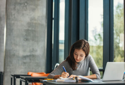 Woman studying