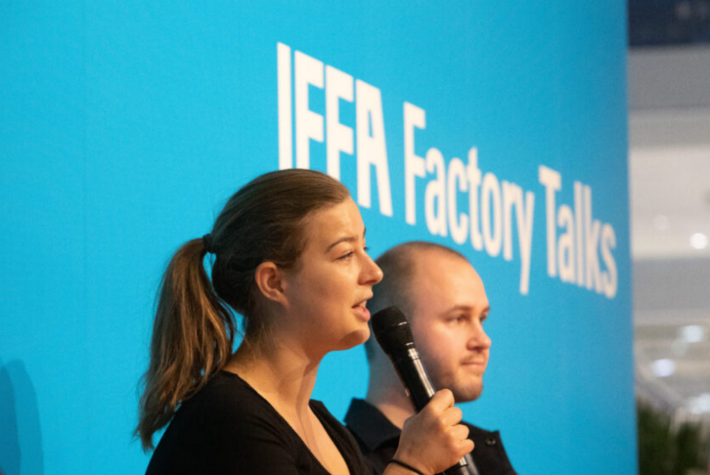 GFI Europe's Seren Kell speaking at IFFA