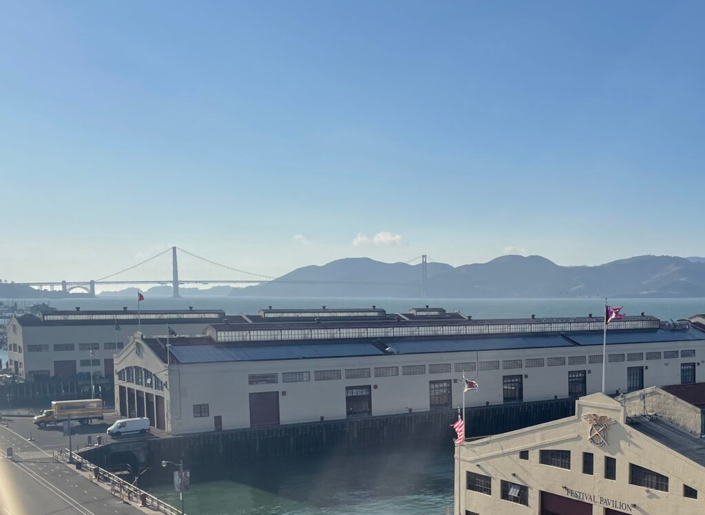 The view of the Fort Mason Centre in San Francisco where the Good Food Conference was held