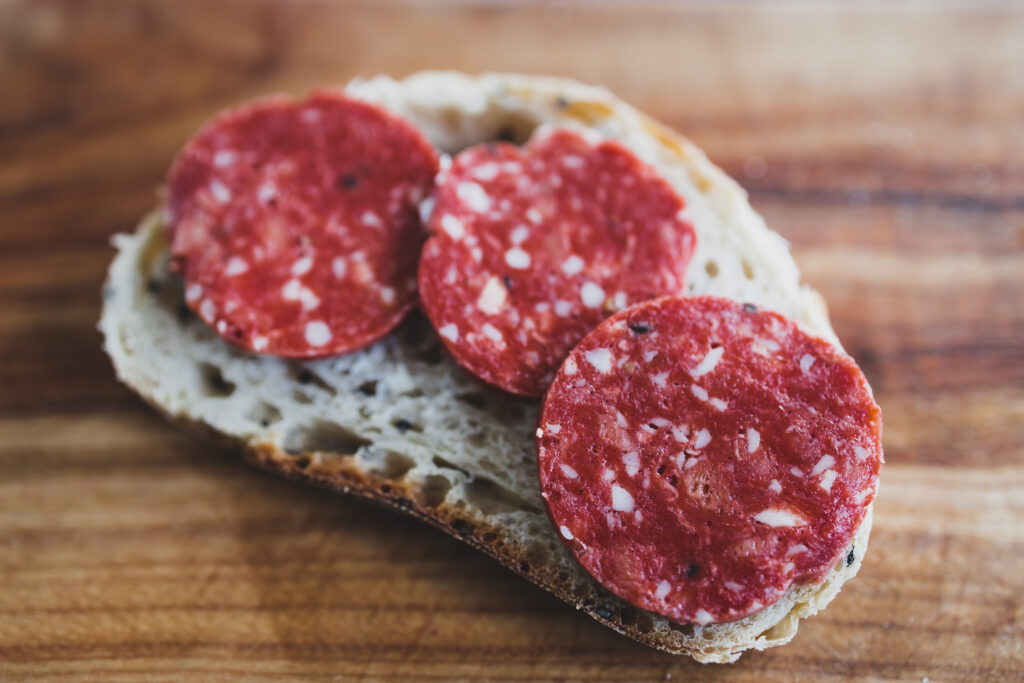 Fat is key to the flavour of conventional meat like salami